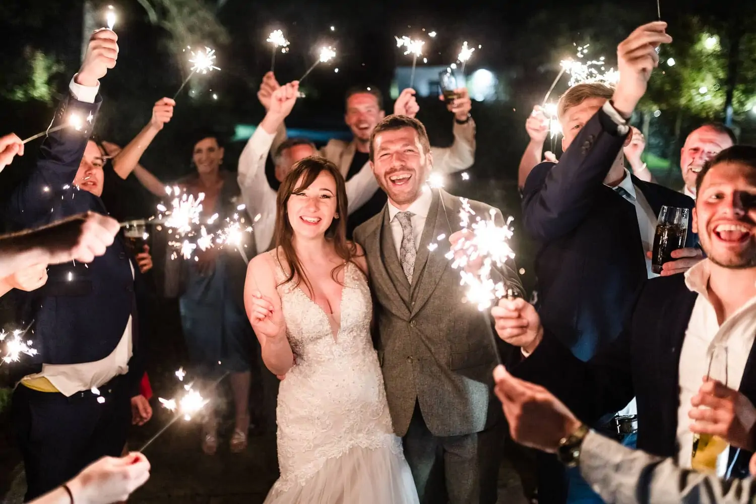 sparklers at the Gileston Manor wedding